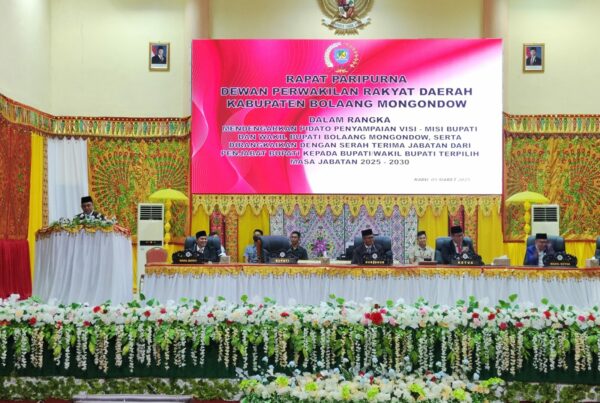 Kepala BNN Kabupaten Bolaang Mongondow Hadiri Rapat Paripurna Dirangkaikan Dengan Sertijab Bupati dan Wakil Bupati di Gedung DPRD Bolmong